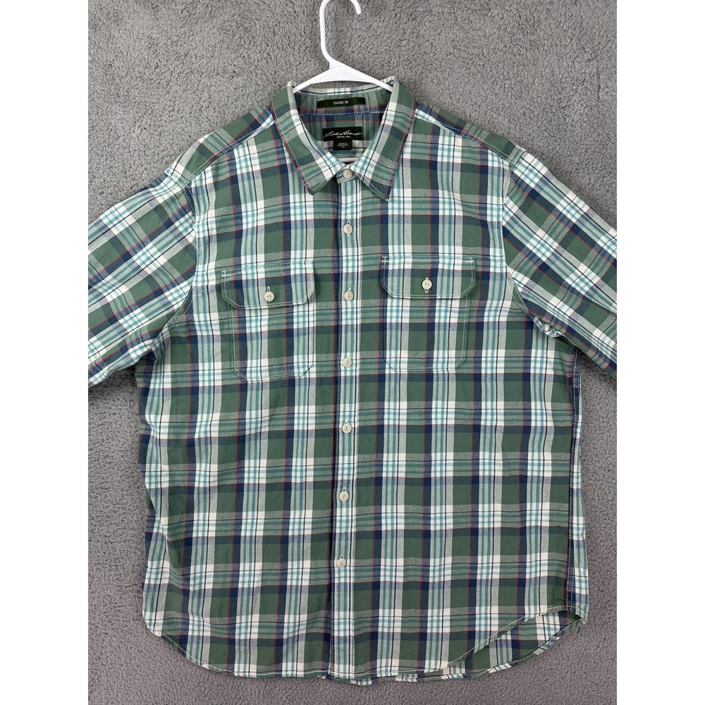 Eddie Bauer Shirt Mens 2XL Plaid Flannel Long Sleeve Classic Fit Western Pockets